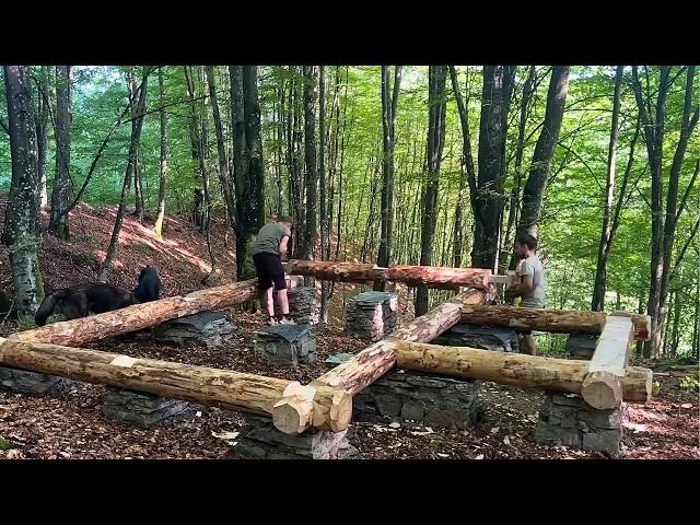 Two Men Build BIG LOG HOUSE in the Forest | Start to Finish @lesnoy_offline3431