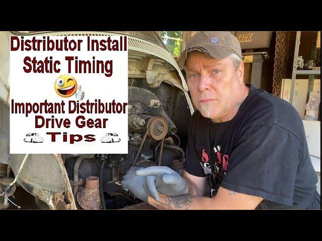 VW Beetle Distributor Install SVDA - Static Timing - Drive Gear Tips! EASY!!