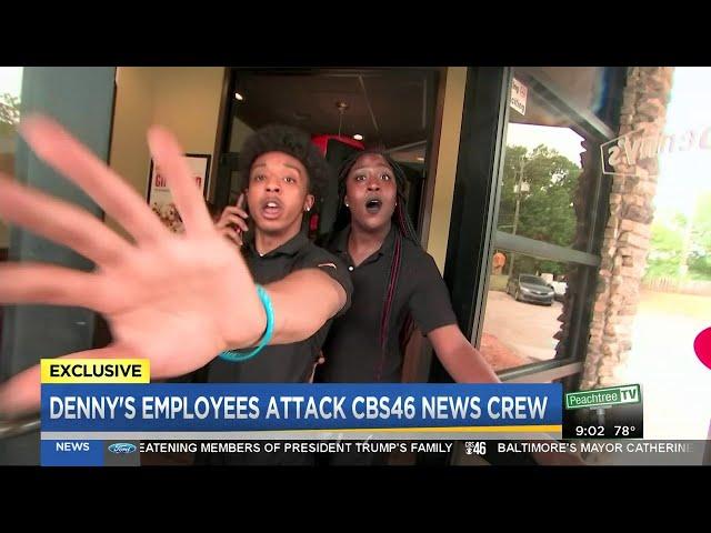 Denny's employees attack CBS46 News crew