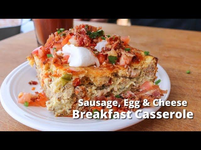 Smoked Breakfast Casserole | Sausage, Egg & Cheese Casserole Smoked on Traeger
