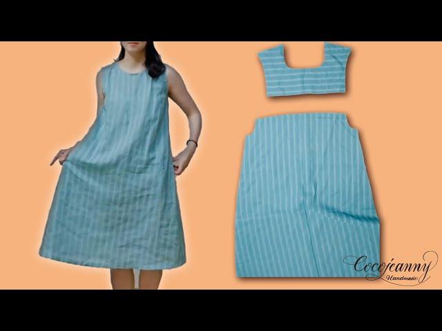 민소매 원피스 만들기 / Dress free pattern /요크 원피스 / 무료패턴 / 옷만들기