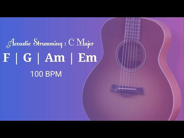 Acoustic Guitar Loop Strumming 100 BPM [ F G Am Em ]