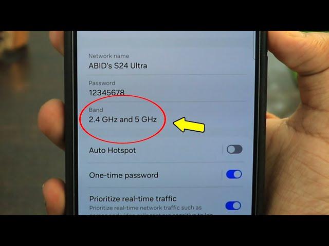 What is 2.4 GHz & 5 GHz band in Hotspot Setting on Samsung Mobile