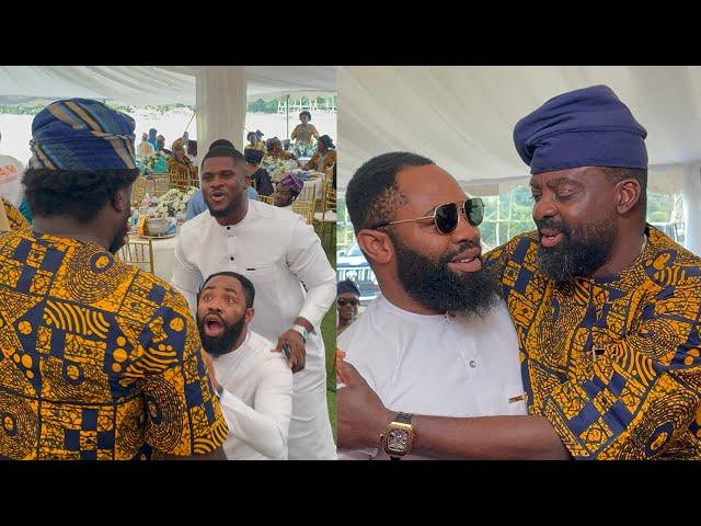 HILARIOUS MOMENT AREMU AFOLAYAN MAKE WOLI AROLE GO DOWN ON HIS KNEES AT HIS LATE MUM BURIAL