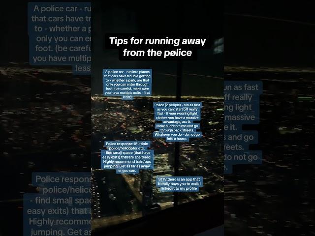 Tips for running away from the police