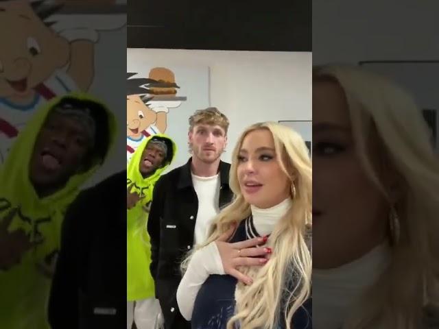 Tana Mongeau with Logan Paul and KSI tiktok tanamongeaulol