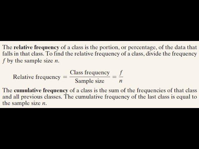 Statistics in 24 hours: Find relative and cumulative frequency of the first class