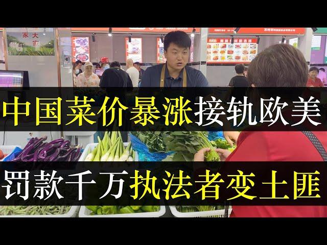 中国菜价爆涨接轨欧美，罚款千万执法者变土匪。中国再次迎来物价飞涨，蔬菜价格水涨船高，普通人表示吃不起。大批公务员因占了领导子女的位置被替换，中国对标孟加拉，哪有公平（单口相声嘚啵嘚之中国物价飞涨）