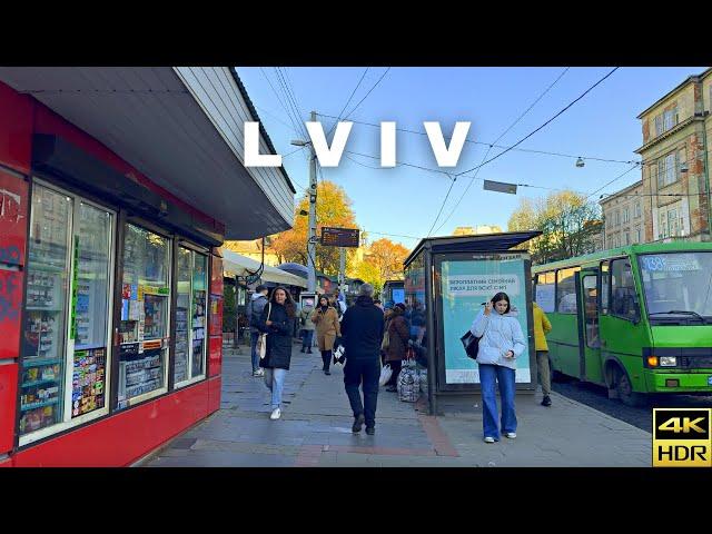 Daily Life in Lviv |  Ukraine 2024 Walking Tour | 4K HDR