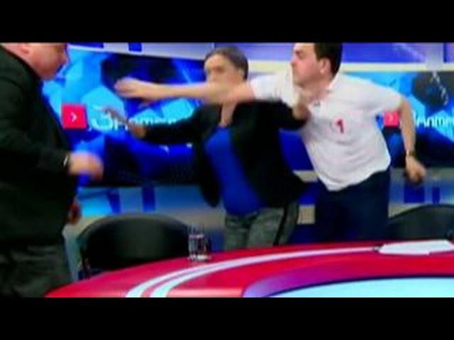 Georgian politicians fight on live TV