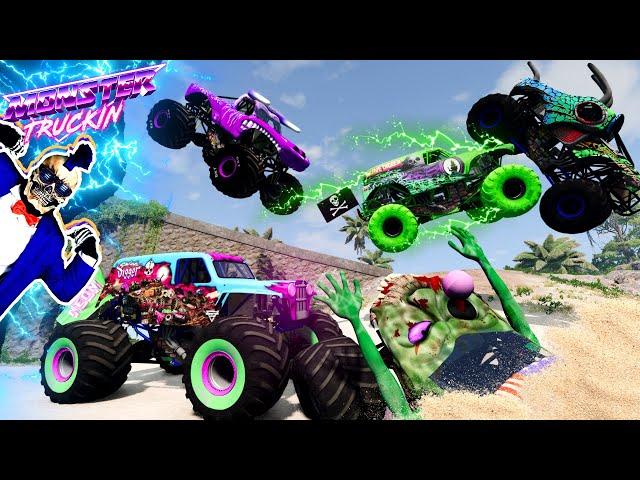 Monster Jam INSANE Racing, Freestyle and High Speed Jumps #48 | BeamNG Drive | Grave Digger