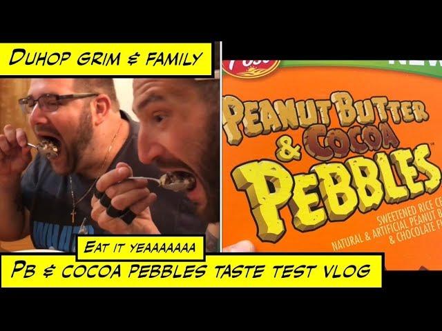 duhop post peanut butter & cocoa pebbles cereal family taste test vlog