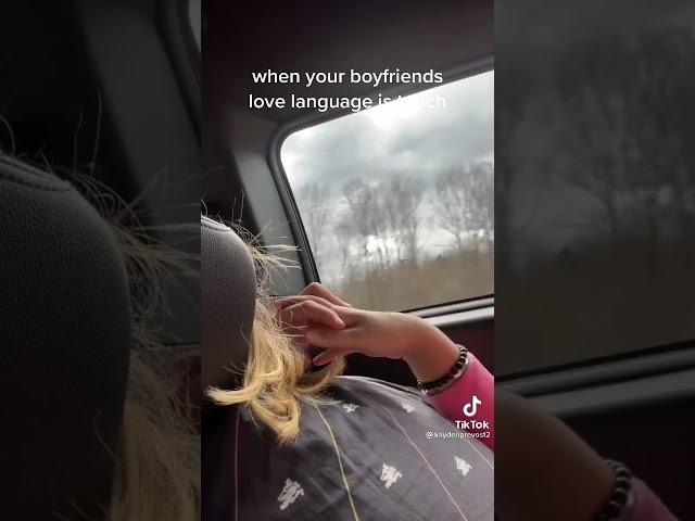 When your boyfriends love language is touch . Cute TikTok Couples #37