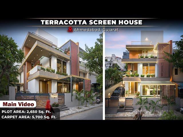 The 4BHK Terracotta Screen House in Ahmedabad designed by Ar. Prashant Parmar | #architecture