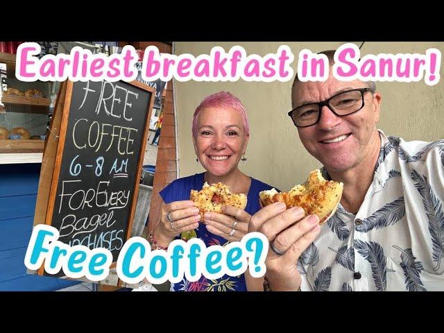 Have we found SANUR's earliest breakfast? BEST BAGELS & Free Coffee!