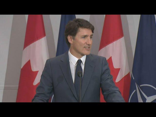 Prime Minister Justin Trudeau delivers climate address at NATO summit | FULL SPEECH