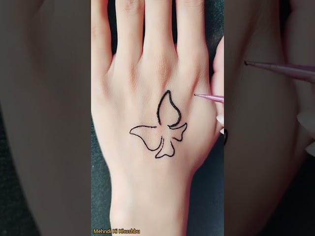 Simple butterfly mehndi tattoo design for girls | #girlstattoo #mehndi #tattoo #simple #shorts