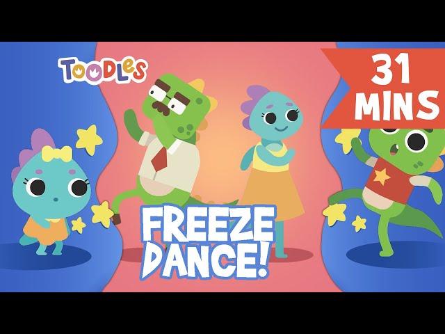 BABY SHARK FREEZEDANCE plus more nursery rhymes - Dinosaurs - Toodles Kids - Mega Compilation