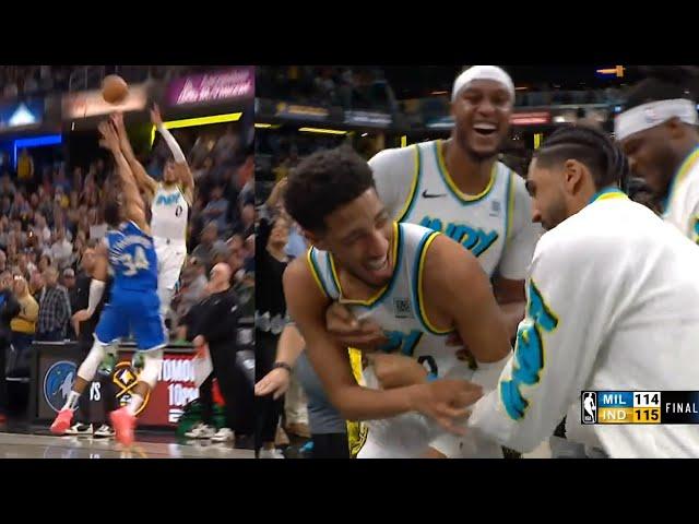 Tyrese Haliburton INSANE 4 POINT PLAY GAME WINNER vs Bucks over Giannis 