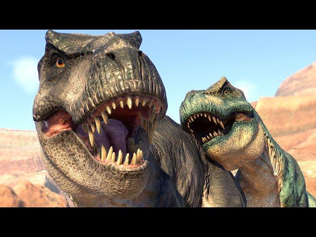 2 T-REX vs ALL DINOSAURS IN SOUTHWEST USA - Jurassic World Evolution 2