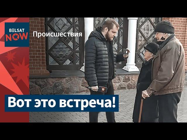 Нина Багинская нравоучает Азаренка на улице