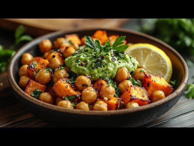 1 can of chickpeas and 2 sweet potatoes! A simple and delicious sweet potato recipe