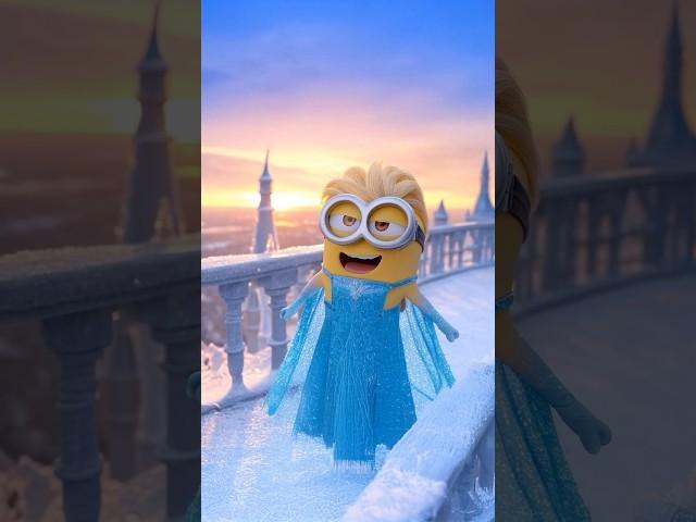 Minions Meet Frozen: Let It Go Crossover! ️#shorts #frozen #minions #viralsong #disney