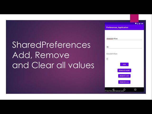 Lecture 27, SharedPreferences Part 4, Add, Remove, Clear in SharedPreferences in Urdu