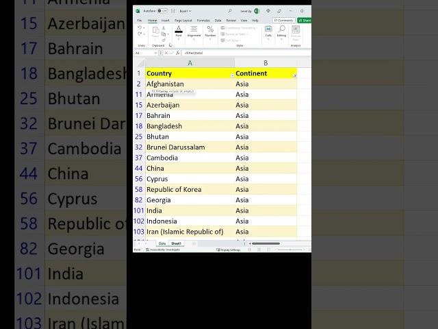 New Excel function: FILTER #shorts #excel #exceltricks