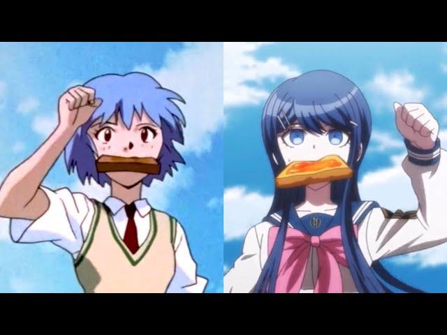 rei ayanami vs sayaka maizono - toast of tardiness