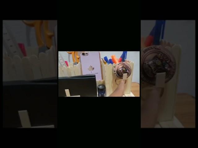 Crafting Magic: How to make pen holder. Table dispenser making. Best pop stick life hack .