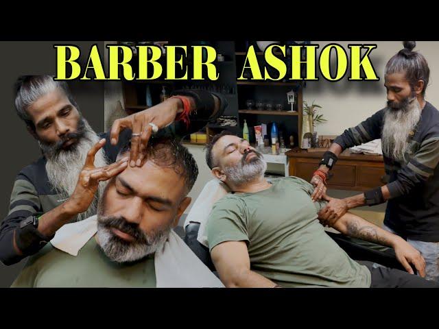 ASMR Head massage therapy to reduce Anxiety, Stress by Indian Barber Ashok