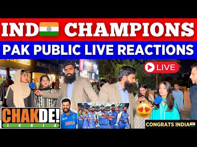 Pak Public Live Reactions On IND Won Champions Trophy  || IND Beat NZ In Final || Girls Reactions