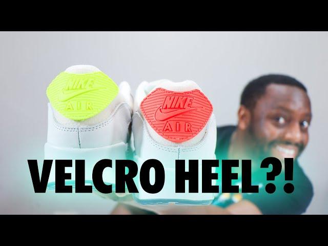 Nike Air Max 90 Photon Dust Velcro Heel On Foot Sneaker Review QuickSchopes 678 Schopes HF4296 001