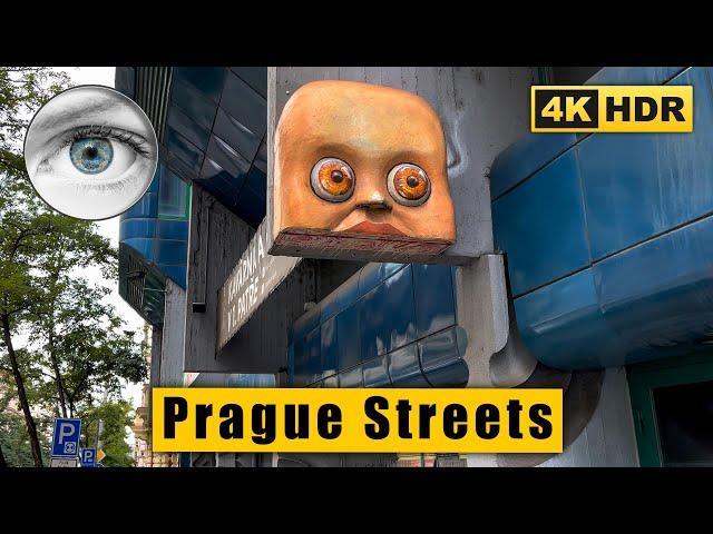 Prague streets 4k walk: Praha 2 - Slezská - Peace square - Ječná  Czech Republic HDR ASMR