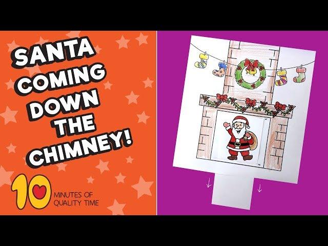 Santa coming down the Chimney - Christmas Craft for Kids