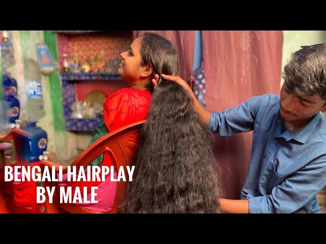 New bengali hair play Story || hair play by man || longhair style by boy || longhair lady tailor