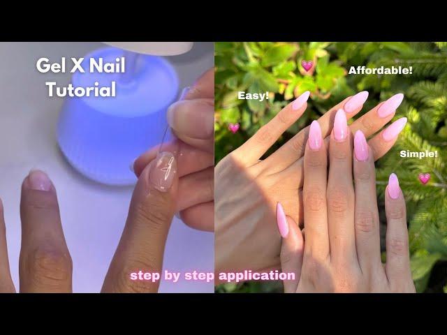 How to do GEL X NAILS at home + beginner level | 5+ week guarantee, step by step tutorial 