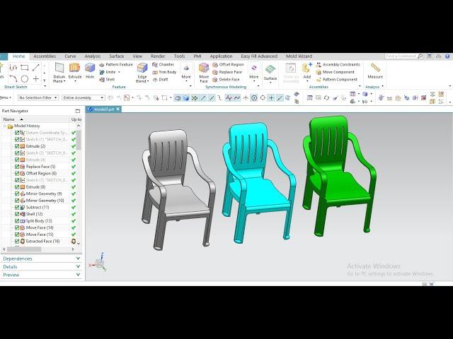 Chair designing using NX 12