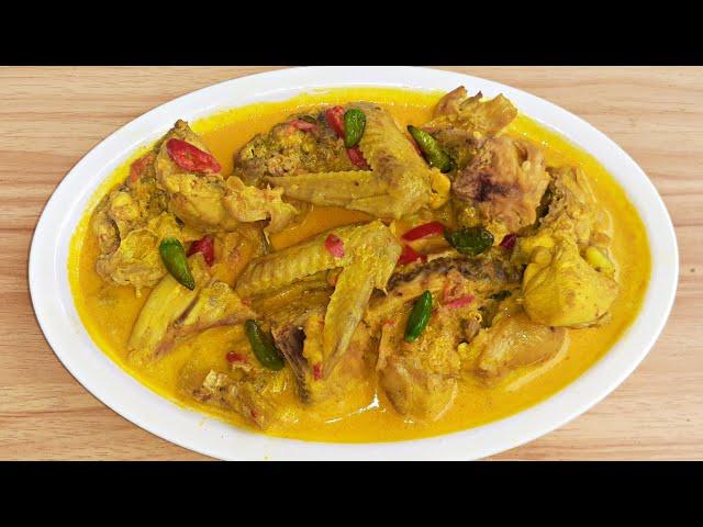 RESEP AYAM BUMBU KUNING KUAH SANTAN | OLAHAN AYAM