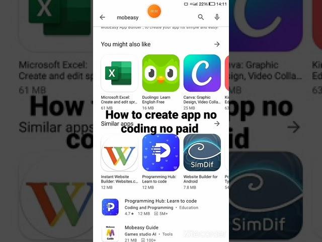 how to create app no coding no paid app