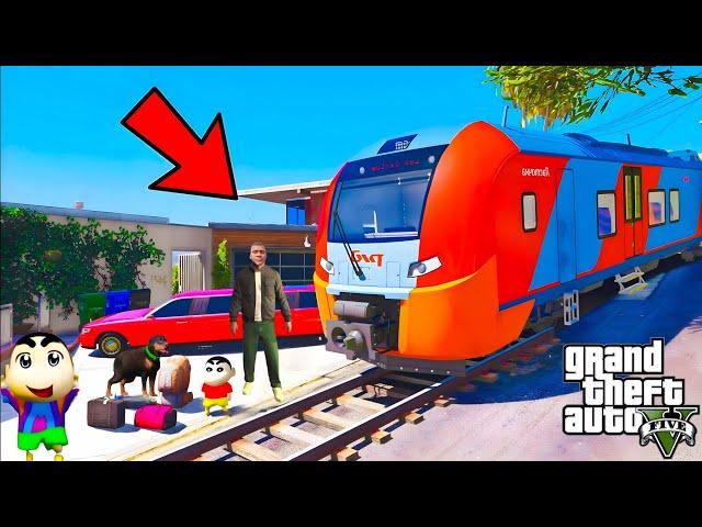 Shinchan and Franklin's GO ON THEIR FIRST TRAIN ADVENTURE IN GTA 5