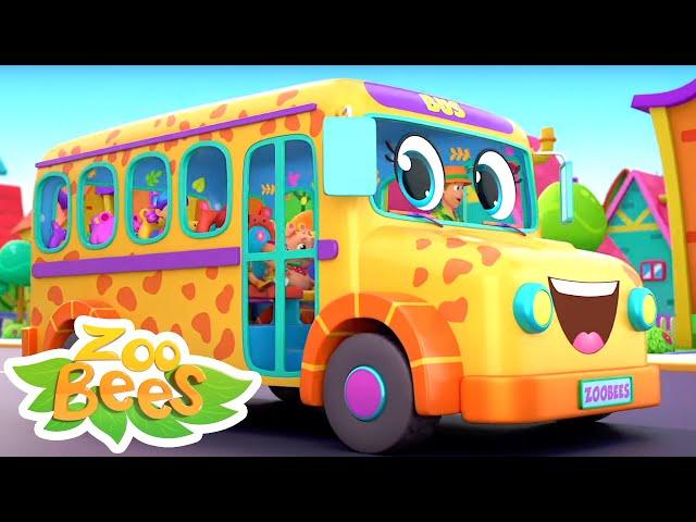 The Zoo Bus Song | Wheels On The Bus Go Round & Round | Nursery Rhymes & Baby Songs with Zoobees