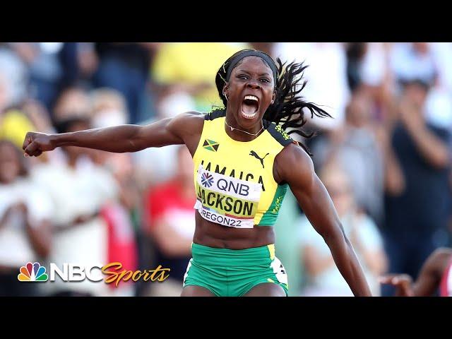 21.45! Shericka Jackson destroys 200m CHAMPIONSHIP RECORD to win World Title | NBC Sports