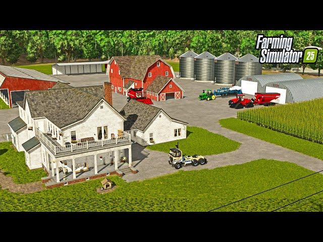 BUILDING AN AMERICAN FARM FROM SCRATCH IN FARMING SIMULATOR 25! (FARM BUILD)