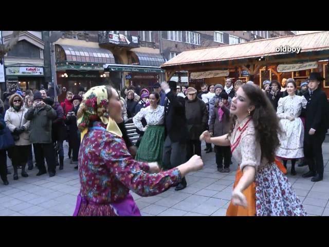 Street folk dance Budapest Hungary