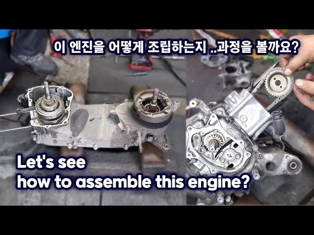 Honda PCX 125 motorcycle engine overhaul assembly and installation process