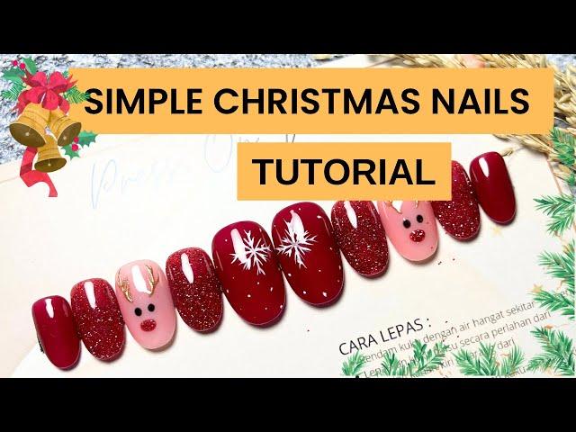Simple Christmas Nails tutorial // Christmas Nails