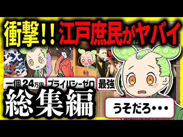 【総集編】ヤバすぎる江戸時代の日本人！眠れなくなるほど面白い庶民の暮らしの歴史ミステリー解説まとめ3選【睡眠用・BGM】【ずんだもん＆ゆっくり解説】