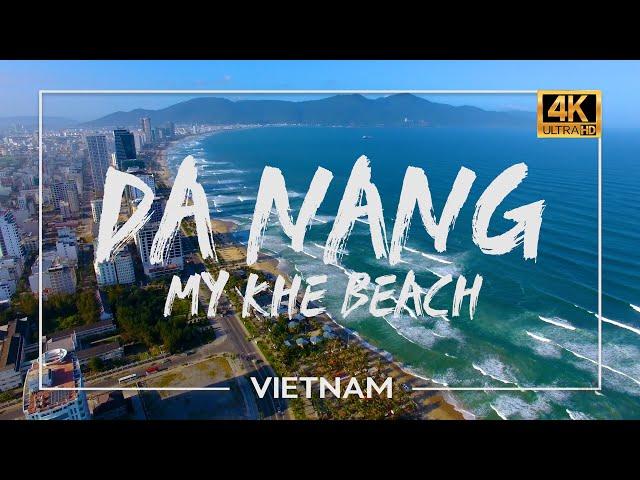 Vietnam- My Khe Beach in Danang | Aerial View | One of 10 Most Popular Beaches | 4K Drone